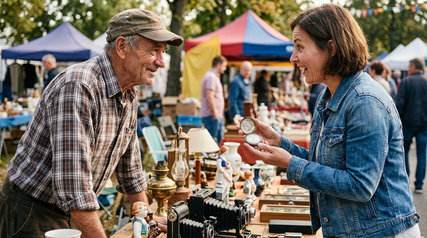 découvrez comment un simple sourire peut vous aider à négocier et faire baisser les prix en brocante, même si vous n'avez jamais essayé le marchandage auparavant.