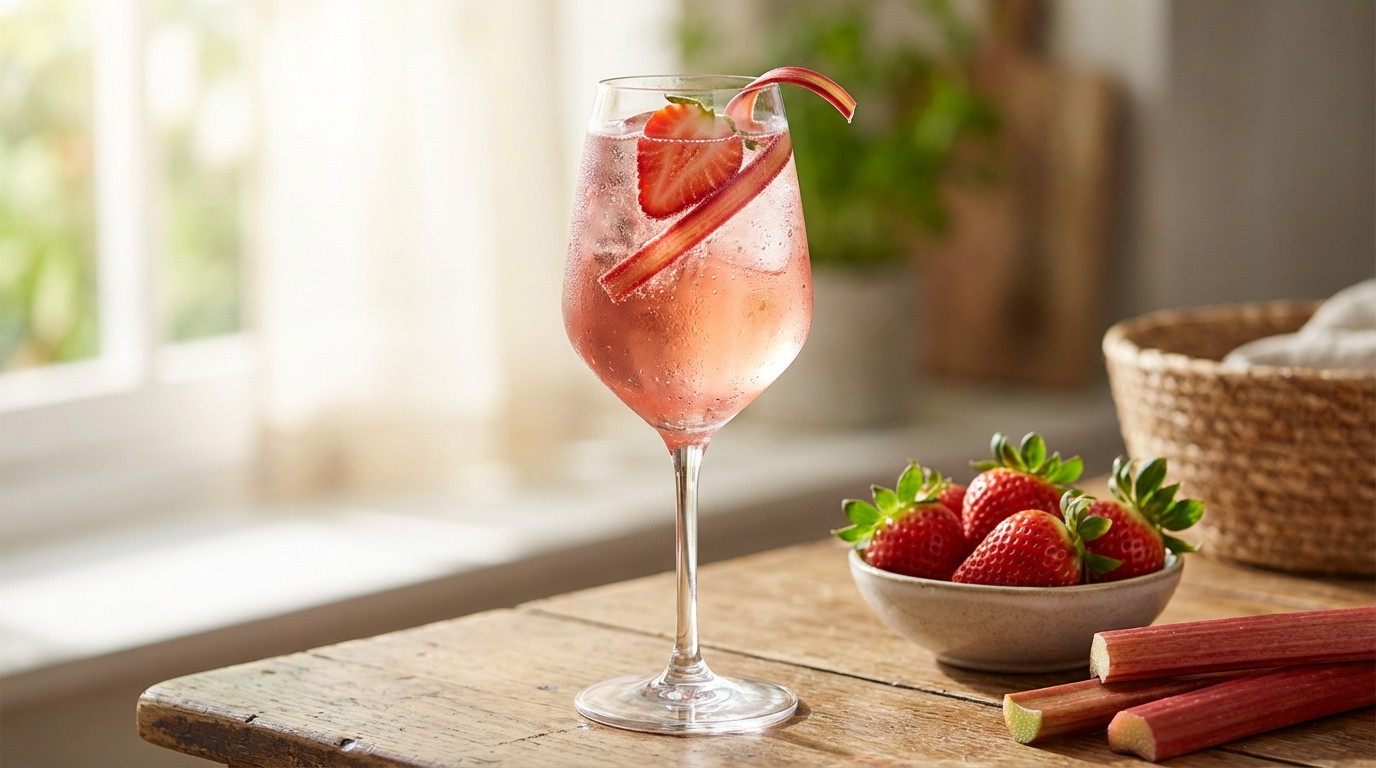 découvrez une recette pétillante aux fraises fraîches et à la rhubarbe, idéale pour un apéro de mars rafraîchissant et plein de saveurs.