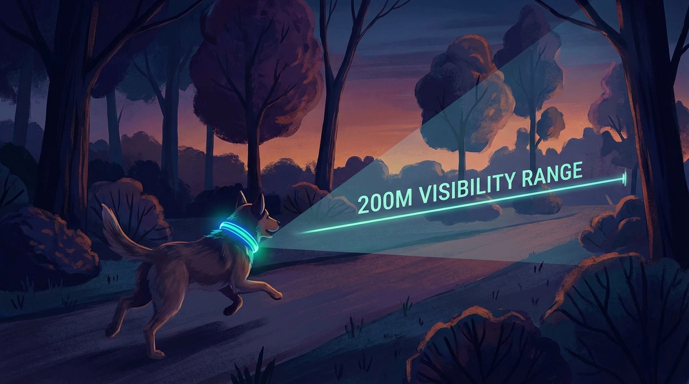 découvrez cet accessoire lumineux pour chien à seulement 2,99 € chez action, garantissant une visibilité nocturne exceptionnelle de plus de 200 mètres pour la sécurité de votre compagnon.