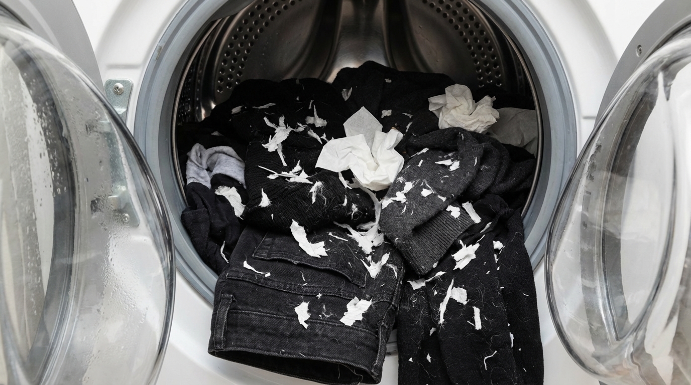 découvrez comment un simple mouchoir oublié dans une poche peut gâcher votre lessive et comment éviter ce petit oubli qui transforme votre linge en cauchemar.