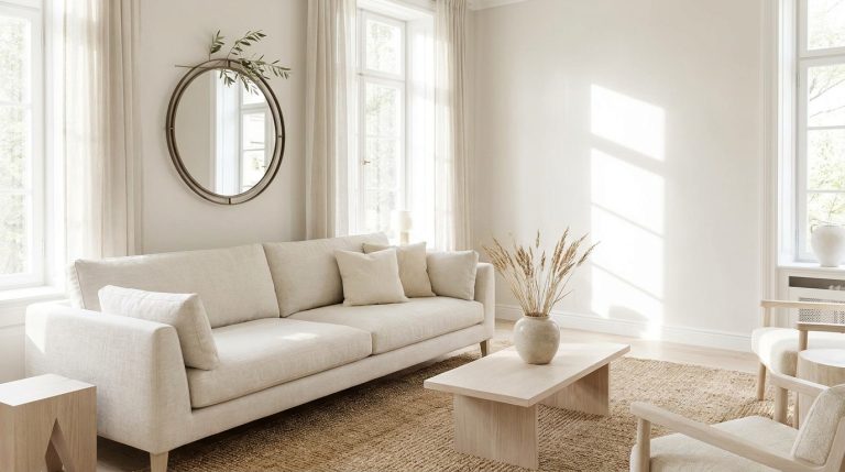 découvrez comment une simple décoration au-dessus du canapé peut transformer votre salon en libérant l'espace sur les murs alentours pour un style épuré et élégant.