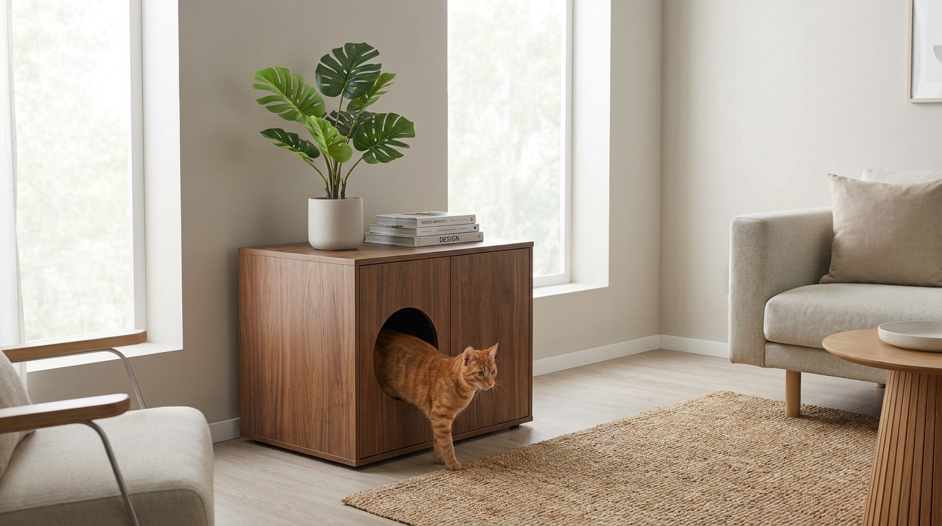 découvrez ce meuble astucieux à moins de 50 € qui transforme la litière de votre chat en un accessoire déco élégant, fini de la cacher !