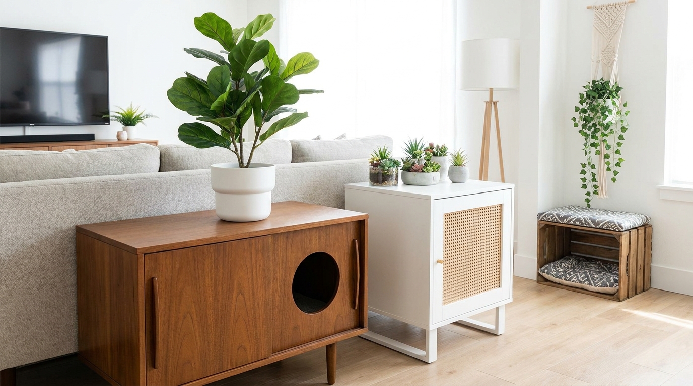 découvrez ce meuble à moins de 50 € qui transforme la litière de votre chat en un accessoire déco élégant, pour finir de la cacher avec style et originalité.
