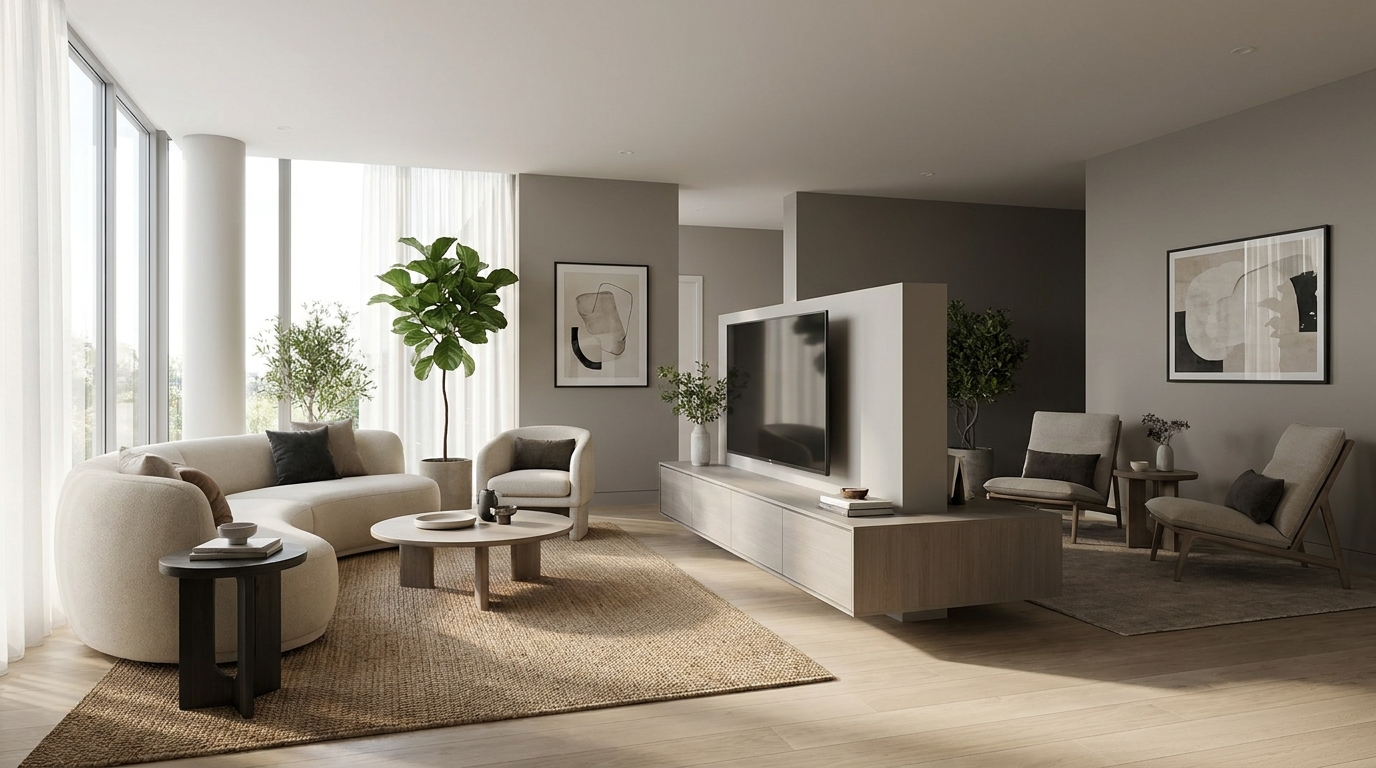 découvrez comment les architectes d’intérieur transforment votre salon en optimisant l’espace avec des solutions innovantes, au-delà du traditionnel meuble tv contre le mur.