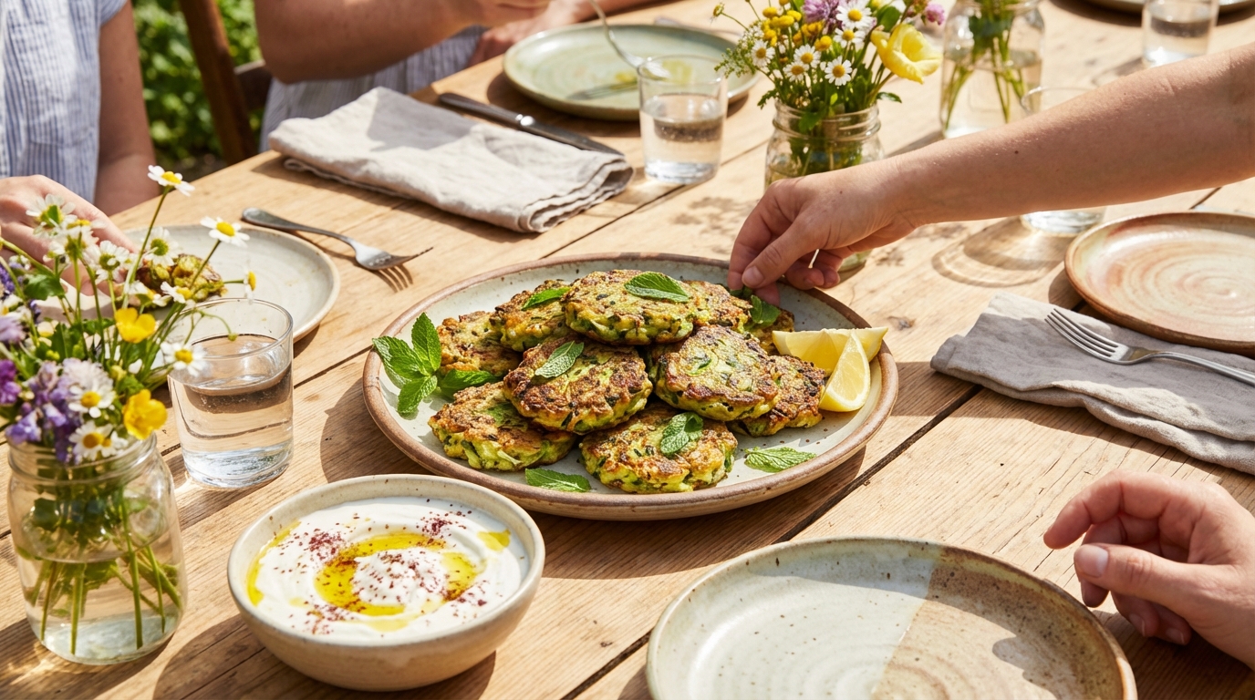 découvrez comment l'ajout de menthe fraîche à des galettes de courgette a transformé cette recette simple en un succès délicieux qui a conquis toute la famille.