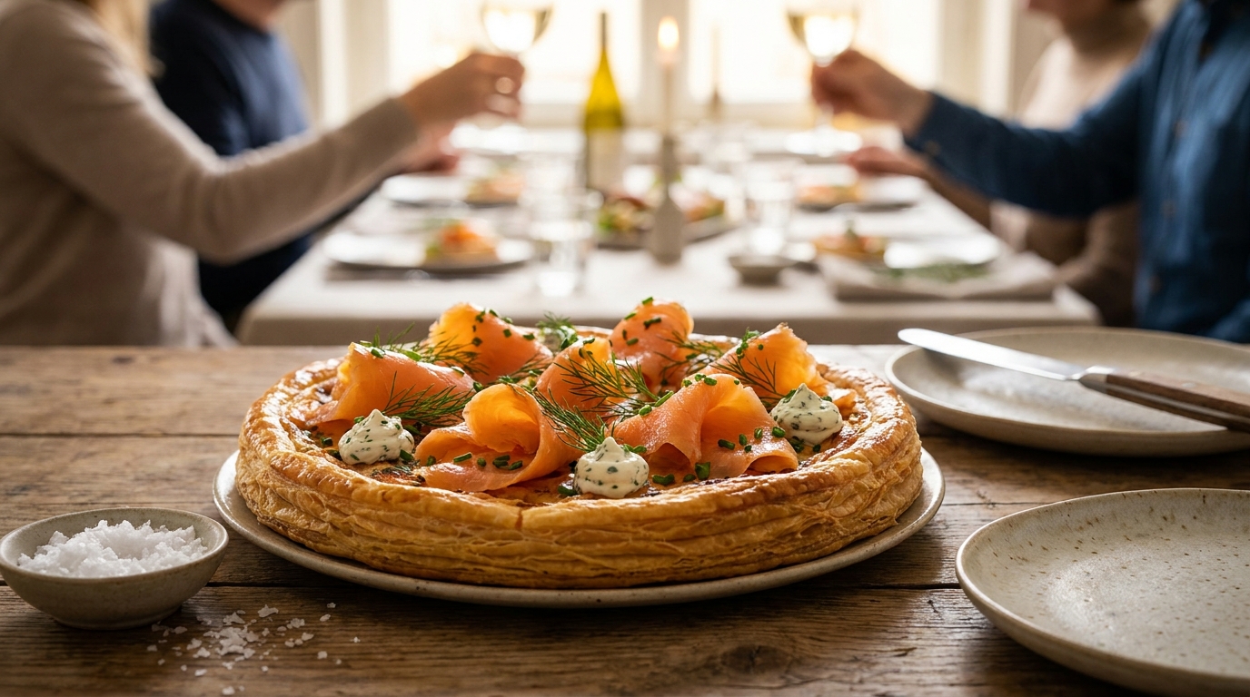 découvrez ma recette revisitée d'un grand classique sucré transformé en une savoureuse version salée au saumon fumé, un succès qui captive mes invités depuis trois mois !