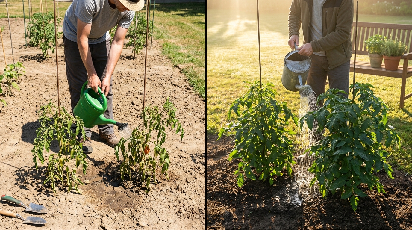 découvrez comment ajuster l'heure d'arrosage a transformé la croissance de mes plantes, doublant leur développement grâce à un simple changement de routine.