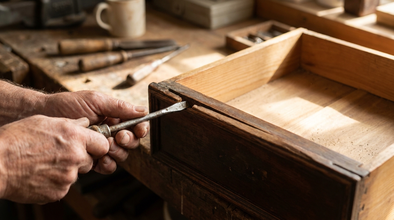 découvrez l'astuce simple et efficace d'un bricoleur pour ouvrir un tiroir bloqué sans avoir à démonter votre meuble.
