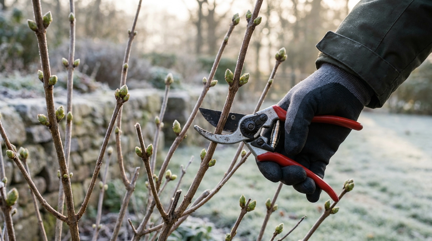 découvrez comment une simple erreur de taille empêchait mes hortensias de fleurir pendant six ans, révélée en fendant une tige coupée avec mon sécateur.