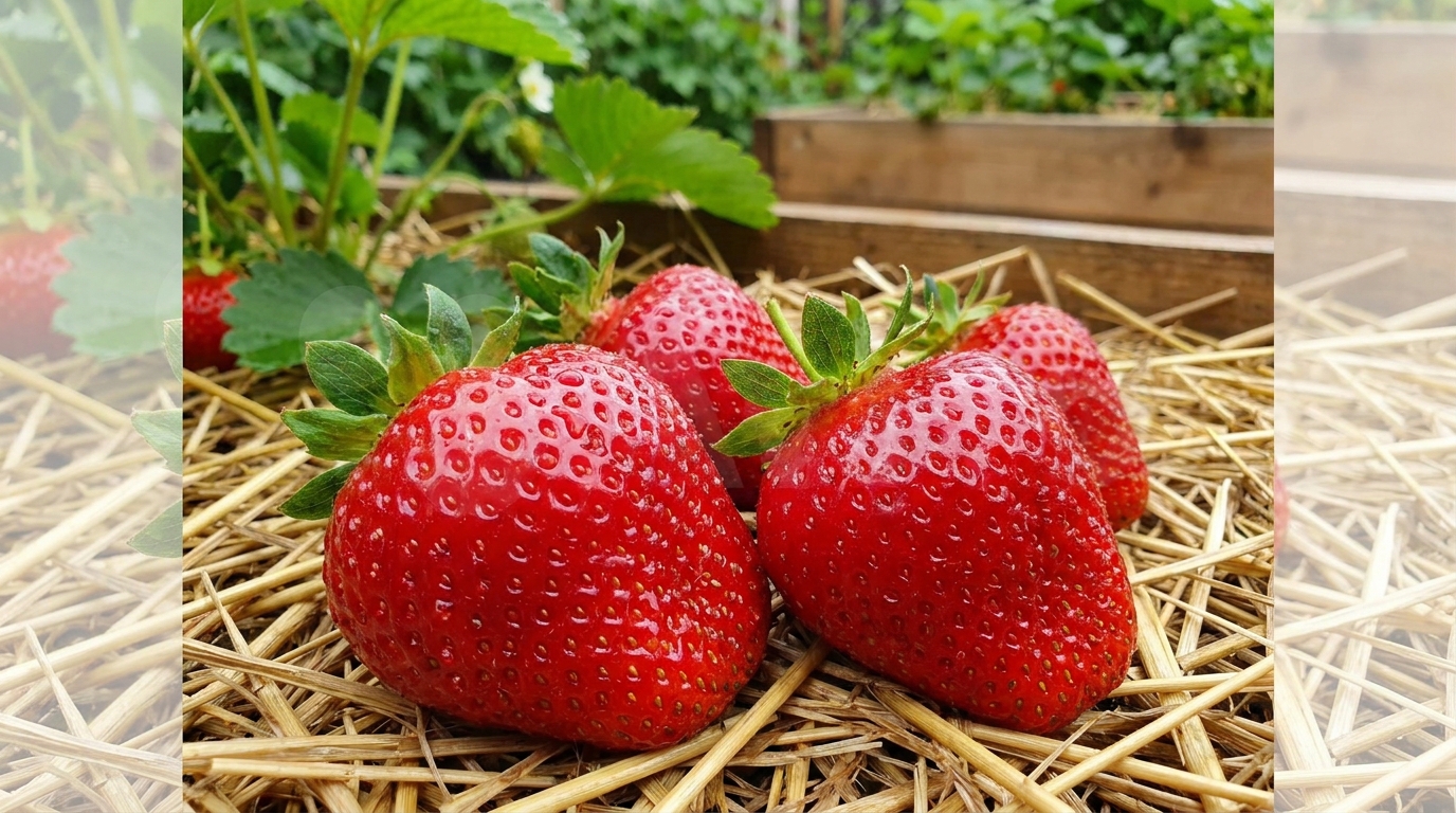 découvrez l'astuce efficace de mon voisin expérimenté : recouvrir les fraisiers avec de la paille avant la montée des températures pour obtenir des fraises deux fois plus grosses.