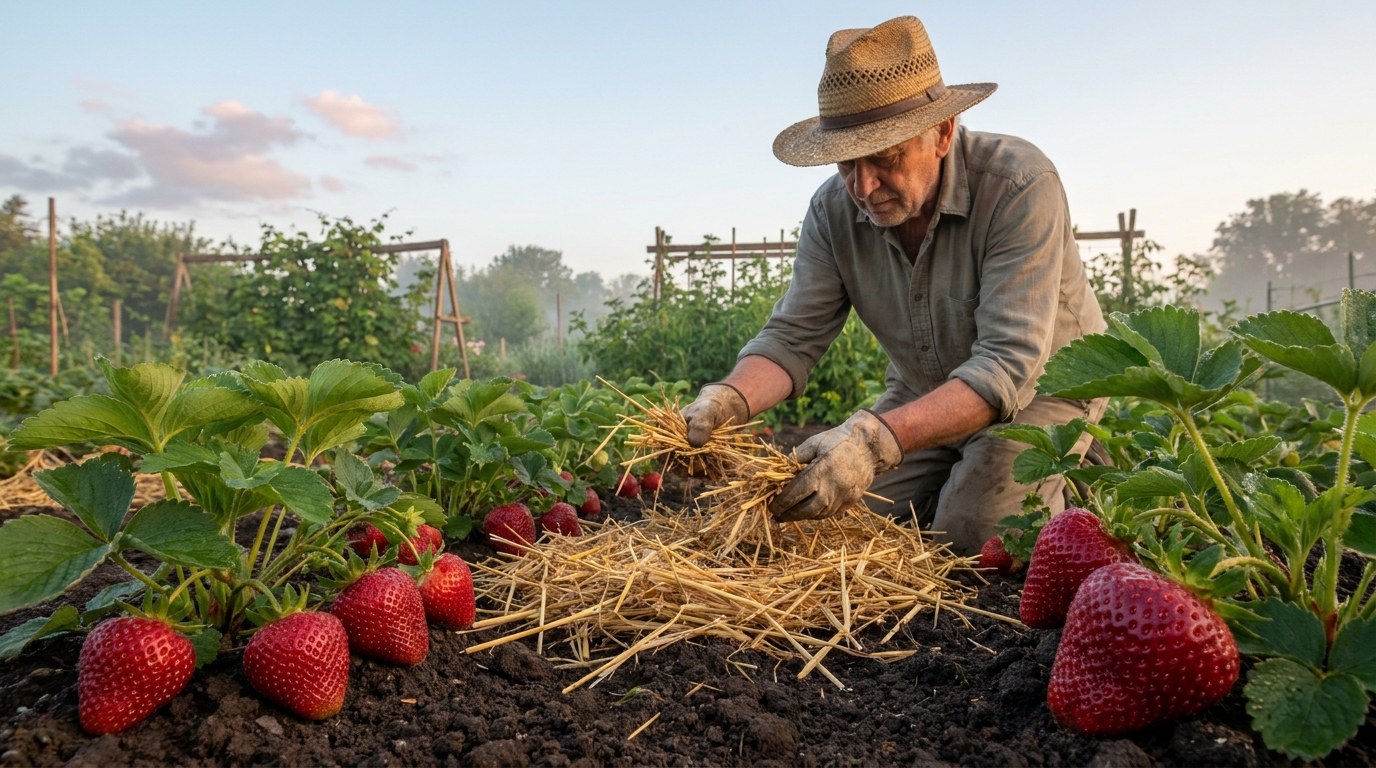 découvrez le secret de mon voisin pour obtenir des fraises deux fois plus grosses : recouvrir la terre de paille avant qu'elle ne chauffe. une technique simple et efficace pour un jardinage réussi.