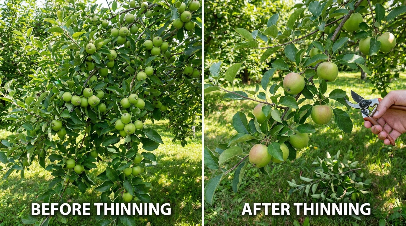 découvrez pourquoi mon oncle taille chaque été la moitié des fruits de son pommier et comment cette technique spectaculaire améliore la taille et la qualité des fruits restants.