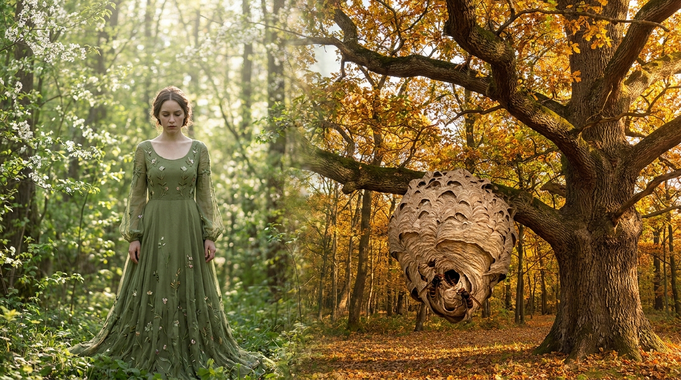découvrez l'incroyable transformation d'une reine de frelons oubliée en mai à un nid géant de 2 000 frelons mesurant 80 cm dans votre arbre en octobre.