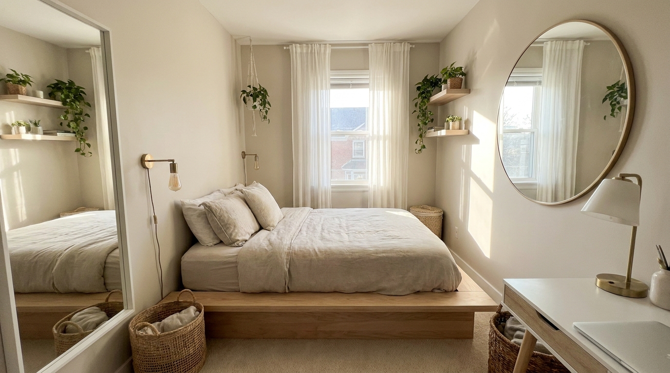 découvrez comment transformer votre petite chambre en un espace doublement plus grand en seulement 10 minutes grâce à une astuce secrète utilisée dans les palaces.