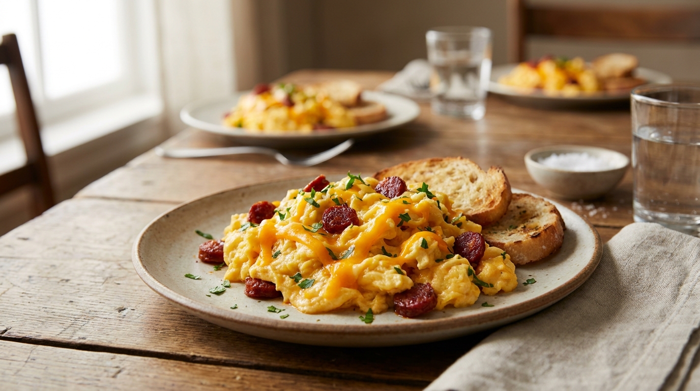 découvrez une recette apéritive savoureuse alliant œufs, cheddar fondant et chorizo épicé, idéale pour impressionner vos convives au cœur du repas.