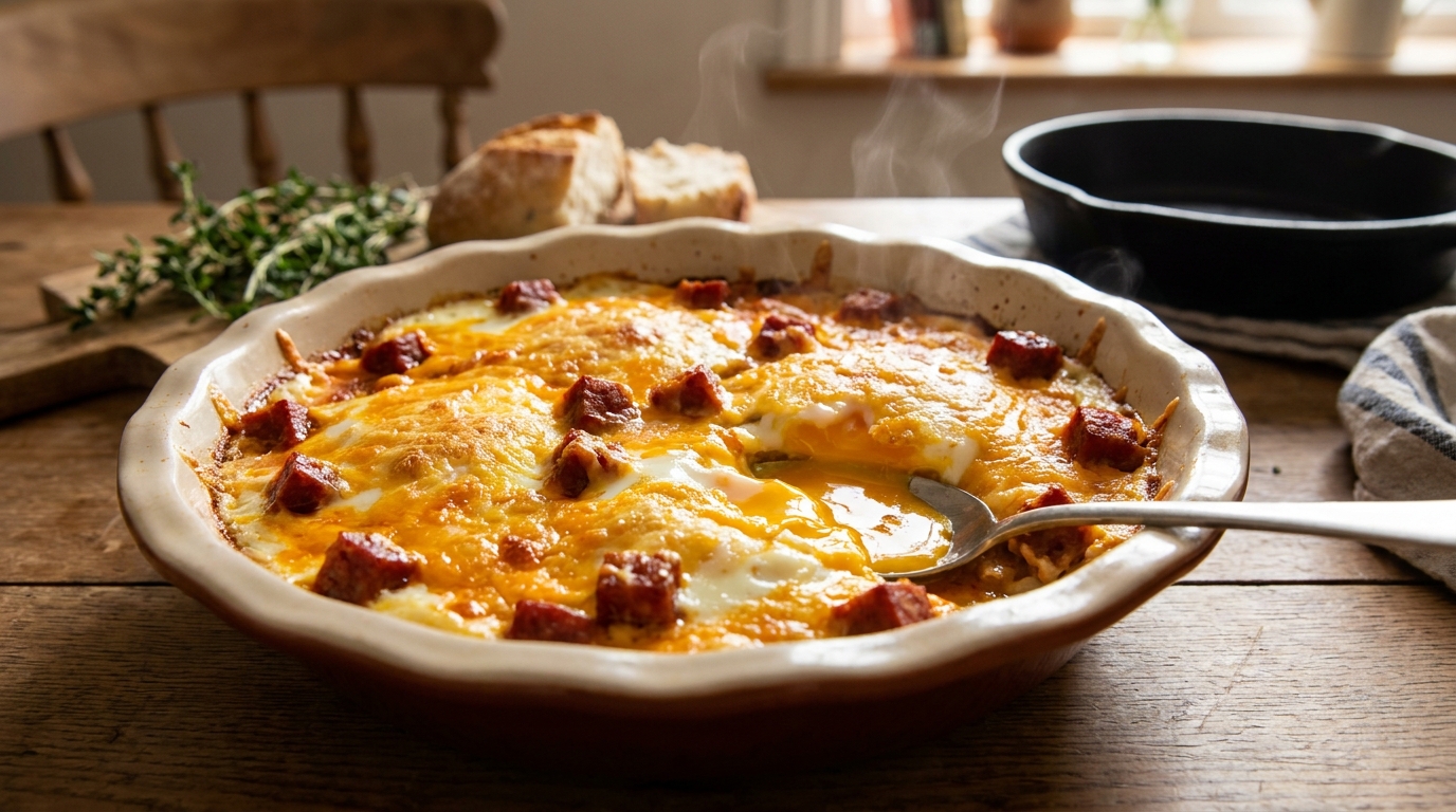 découvrez une recette apéritive savoureuse avec œufs, cheddar et chorizo qui a conquis tous mes convives, idéale pour égayer le cœur de votre repas.