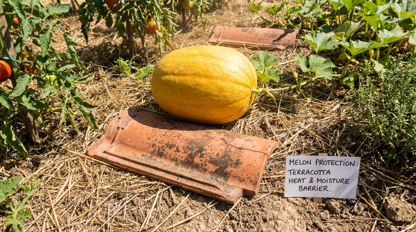 découvrez l'astuce familiale simple et efficace : poser une tuile à côté de votre melon pour protéger vos fruits de la sécheresse estivale et garantir une récolte savoureuse.