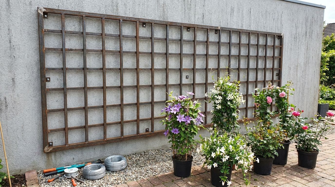 découvrez comment trois plantes grimpantes peuvent métamorphoser une façade grise et terne en un véritable écrin de verdure en seulement quatre mois.