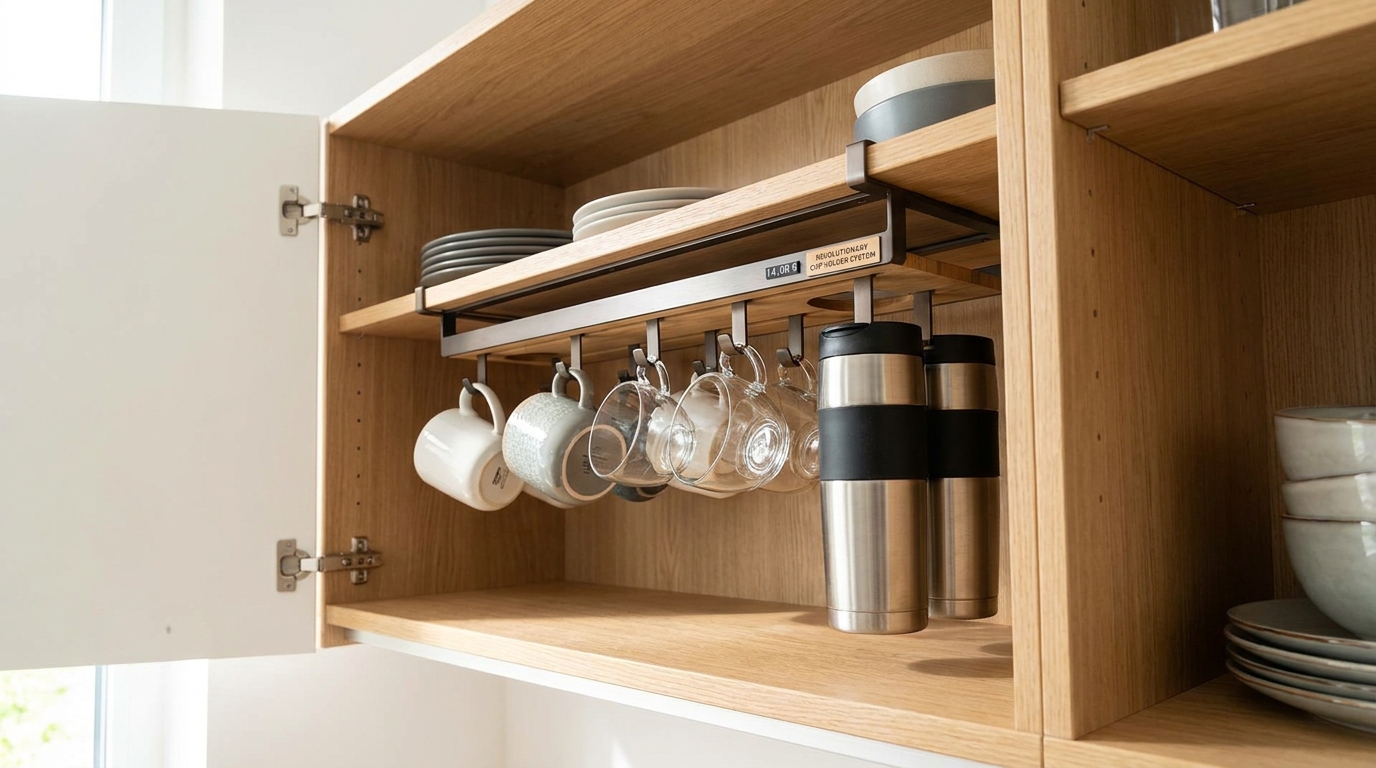 découvrez ce porte-tasse à 14 € qui transforme l’organisation de votre placard en un espace ordonné et pratique, fini l’empilement désordonné !