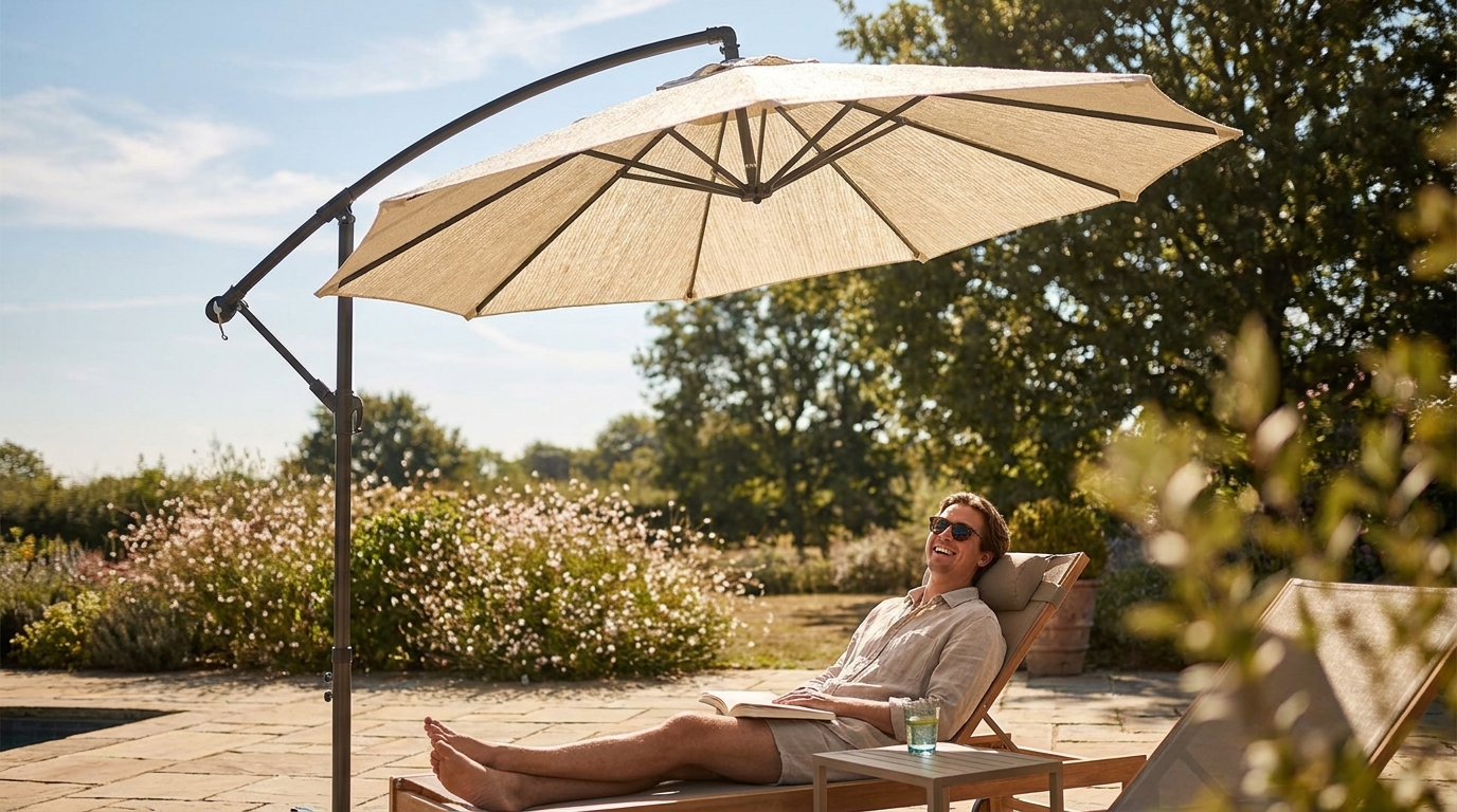 profitez pleinement du soleil sans vous réfugier à l'intérieur grâce au parasol action à seulement 7,99 € : une protection simple et abordable pour des journées ensoleillées.