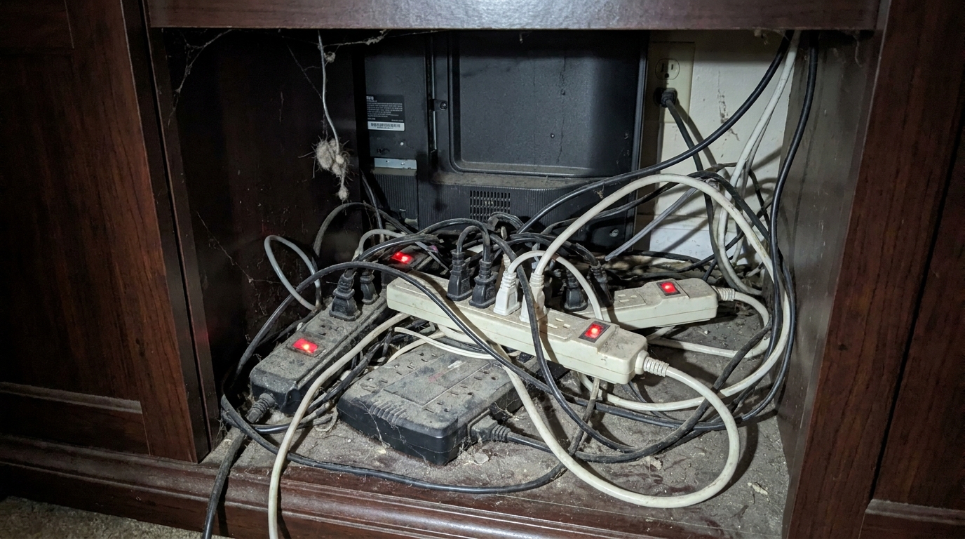 découvrez les risques méconnus liés à l'utilisation excessive de multiprises derrière votre meuble tv et apprenez comment éviter un danger invisible pour votre sécurité.
