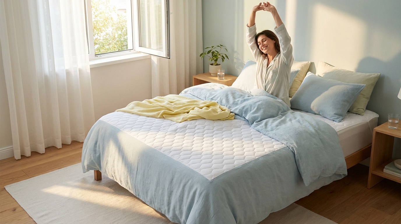 découvrez le protège-matelas action à seulement 9,95 €, qui vous garantit des nuits au sec et confortables tout l'été. facile à utiliser, il révolutionne votre sommeil dès la première nuit. profitez d'un été sans souci et d'un matelas parfaitement protégé.
