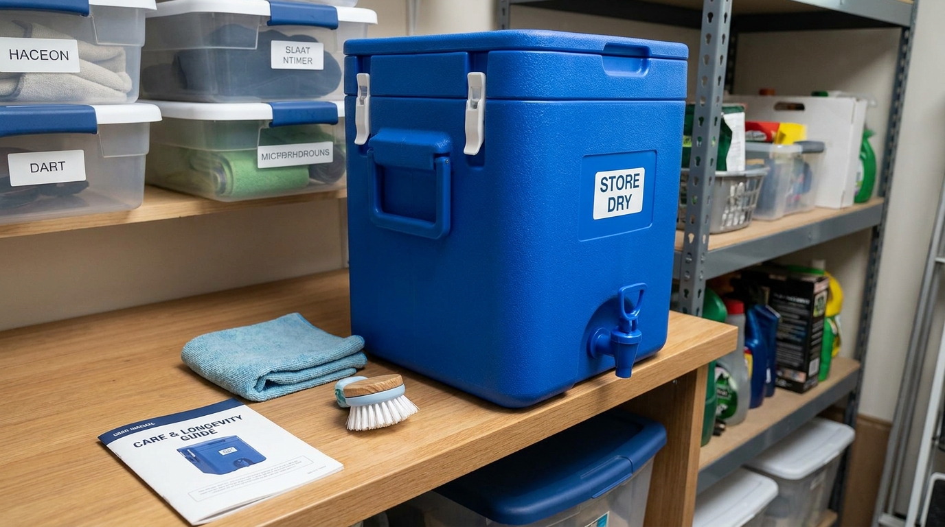 découvrez la fontaine glacière b&m à seulement 15 €, la solution idéale pour garder vos boissons fraîches pendant des heures sans transporter de packs d'eau lourds.