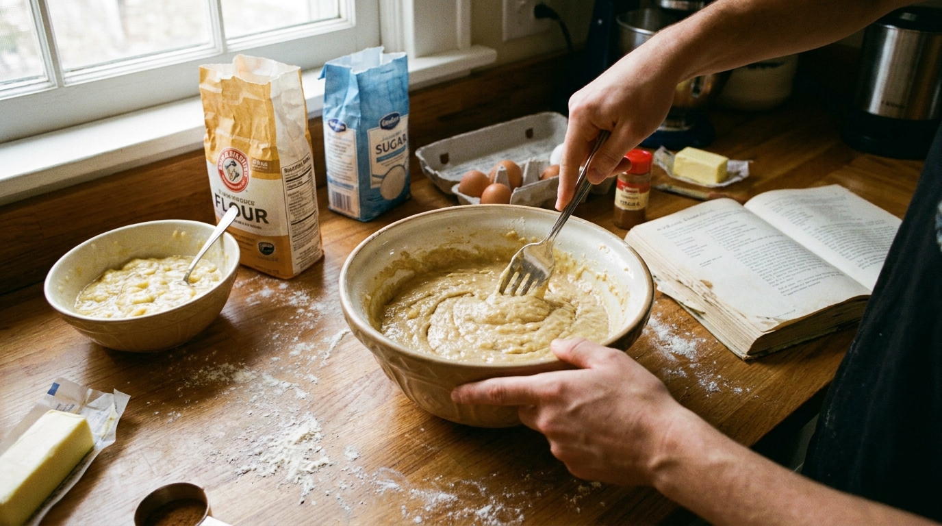 découvrez notre recette simple de banana bread à réaliser avec un saladier, une fourchette et vos bananes mûres, sans besoin de robot ni complications. facile et délicieux !