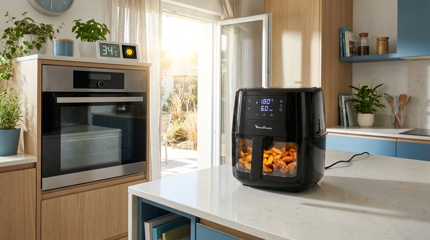 découvrez comment cet airfryer moulinex à 60 € remplace astucieusement votre four pendant la canicule, pour cuisiner facilement tout en gardant la maison au frais.
