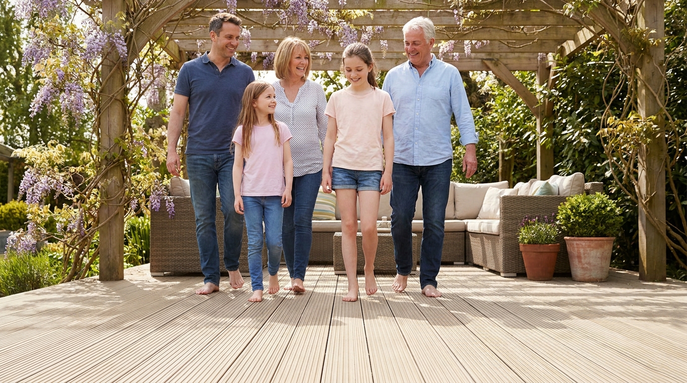 découvrez comment le changement de teinte des lames de terrasse a rendu les étés de mes voisins plus agréables, permettant aux enfants de jouer pieds nus sans ressentir de douleur.