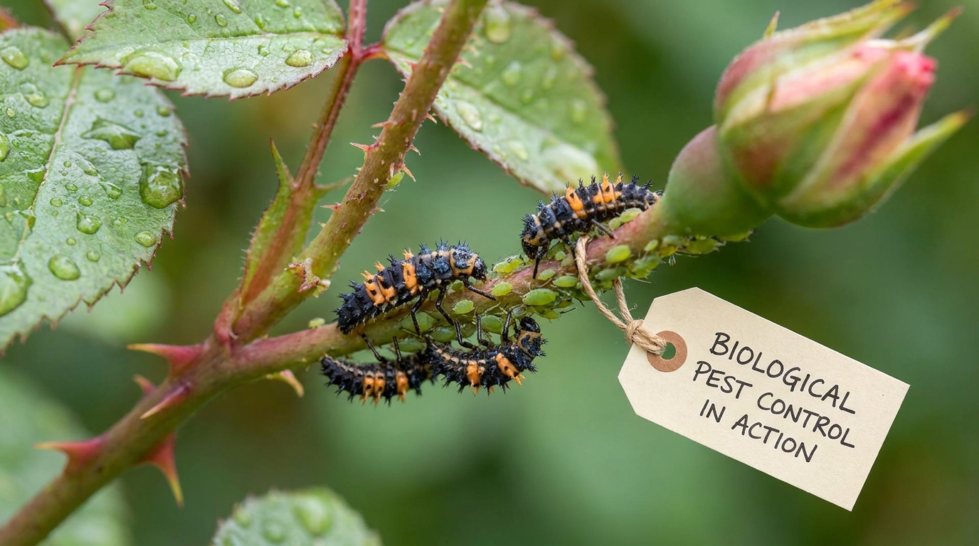 découvrez comment libérer des coccinelles en plein après-midi a permis d'éliminer efficacement les pucerons et de retrouver un rosier sain dès le lendemain.