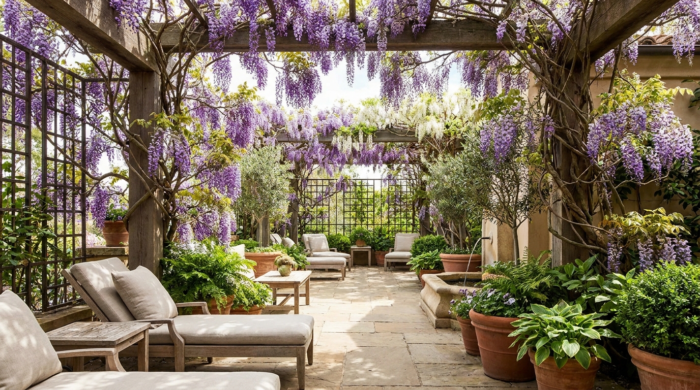 découvrez la glycine à 24,50 € chez jardiland, l'aménagement idéal pour transformer votre terrasse en une oasis de fraîcheur et de beauté.
