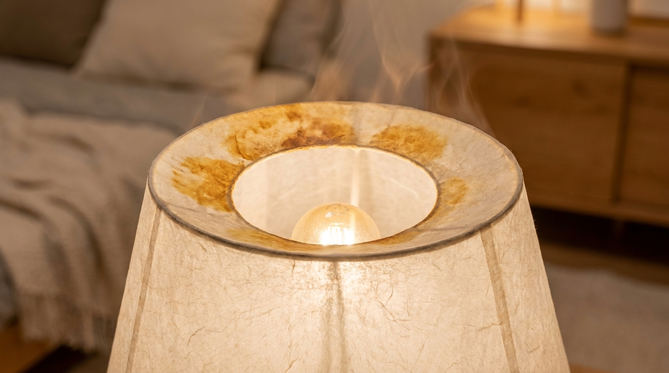 découvrez pourquoi le dessus de votre abat-jour en papier de riz jaunit en hiver : ce n'est pas la poussière, mais les émissions de votre ampoule qui en sont responsables. apprenez à préserver la beauté de votre luminaire.