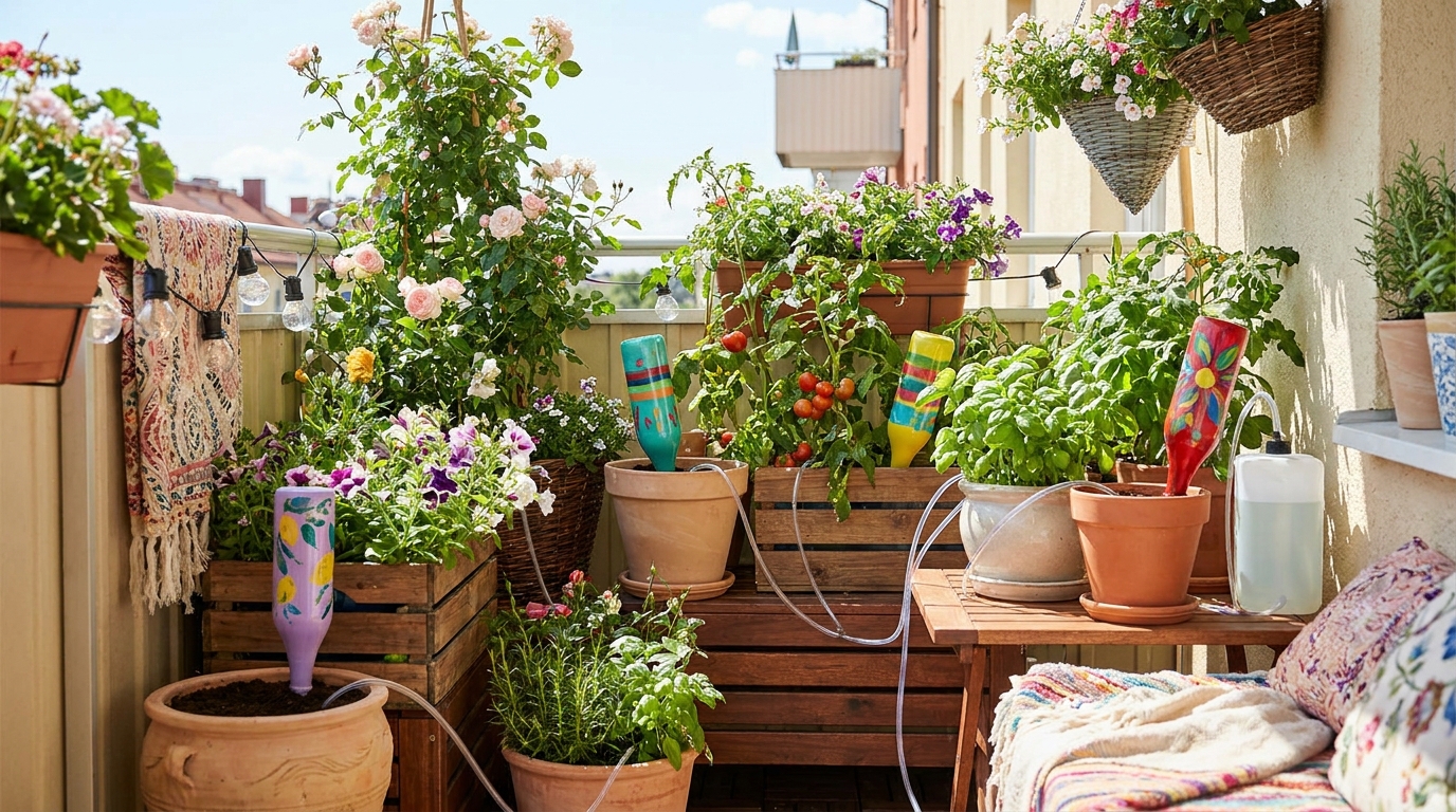 découvrez comment, après trois semaines d'absence, j'ai sauvé mes plantes grâce à une astuce ingénieuse de mon voisin : des bouteilles enterrées pour l'arrosage automatique.