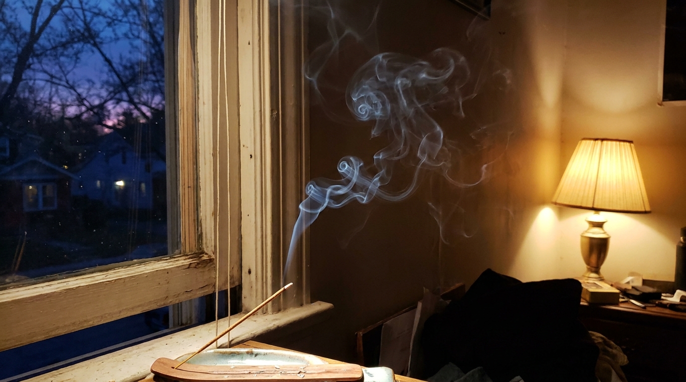 découvrez comment, un soir de juillet, j'ai révélé le mystère d'un courant d'air invisible en observant la fumée d'un bâton d'encens glisser le long de mes fenêtres.