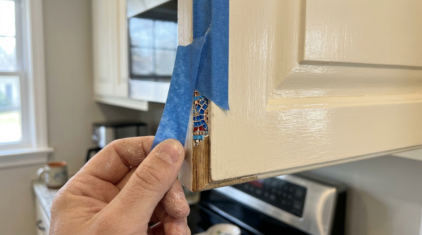 découvrez les révélations d'un peintre sur ce que le ruban adhésif enlève réellement lors de la rénovation d'une cuisine repeinte, montrant que ce ne sont pas de simples portes en bois.