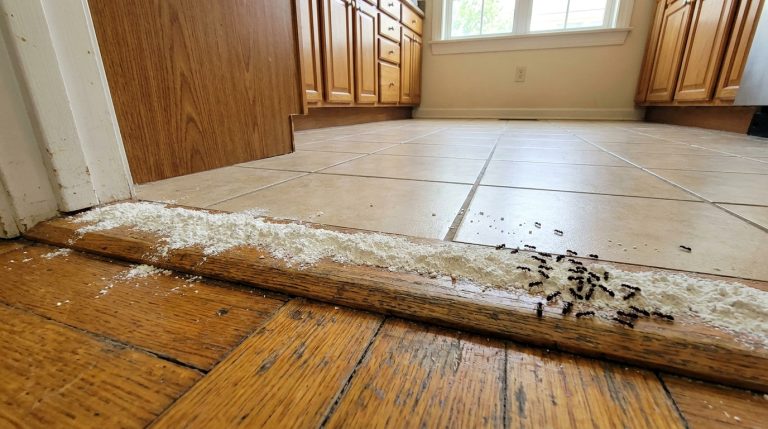 découvrez comment cette poudre efficace a éliminé les fourmis le long de ma porte, rendant ma cuisine enfin propre et sans insectes.
