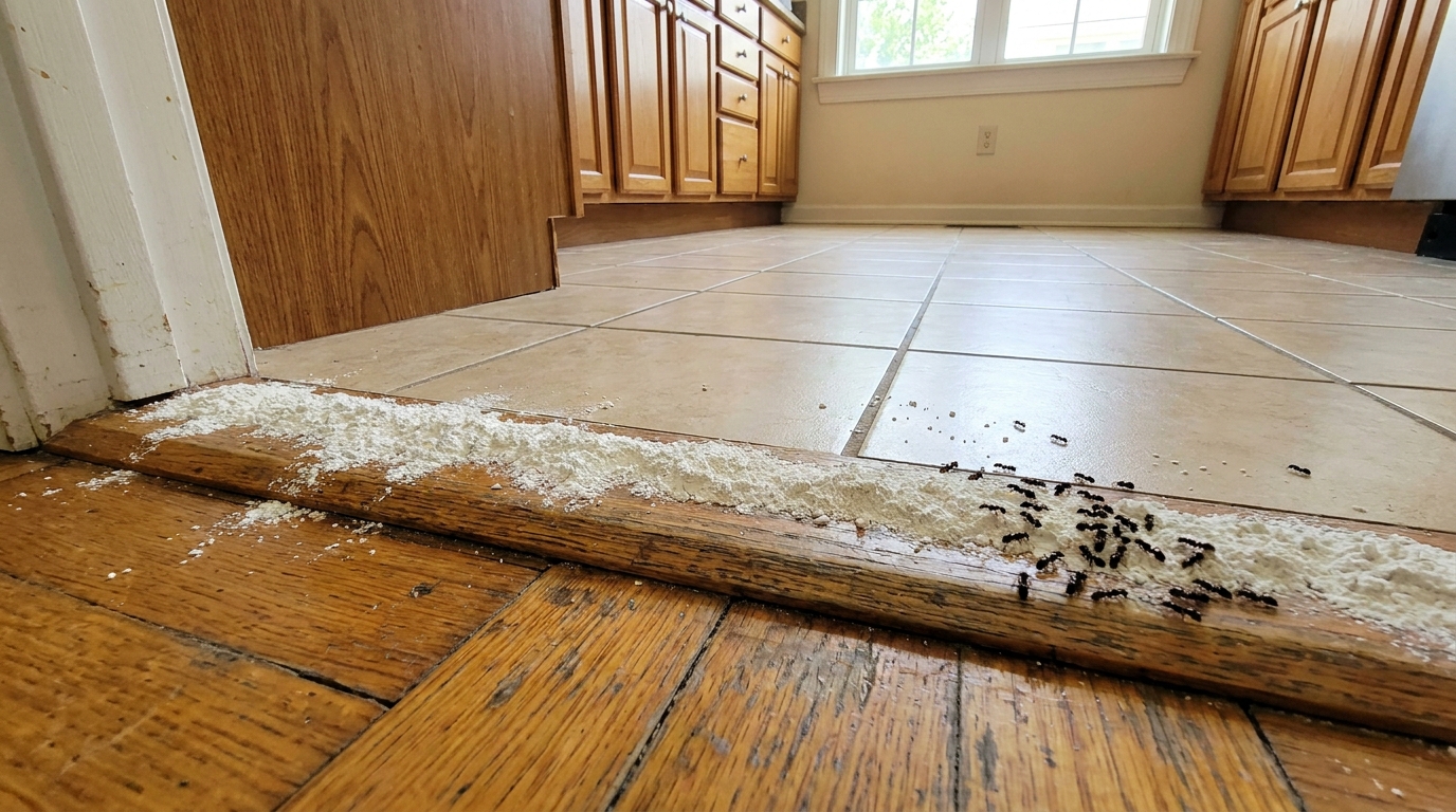 découvrez comment cette poudre efficace a éliminé les fourmis le long de ma porte, rendant ma cuisine enfin propre et sans insectes.