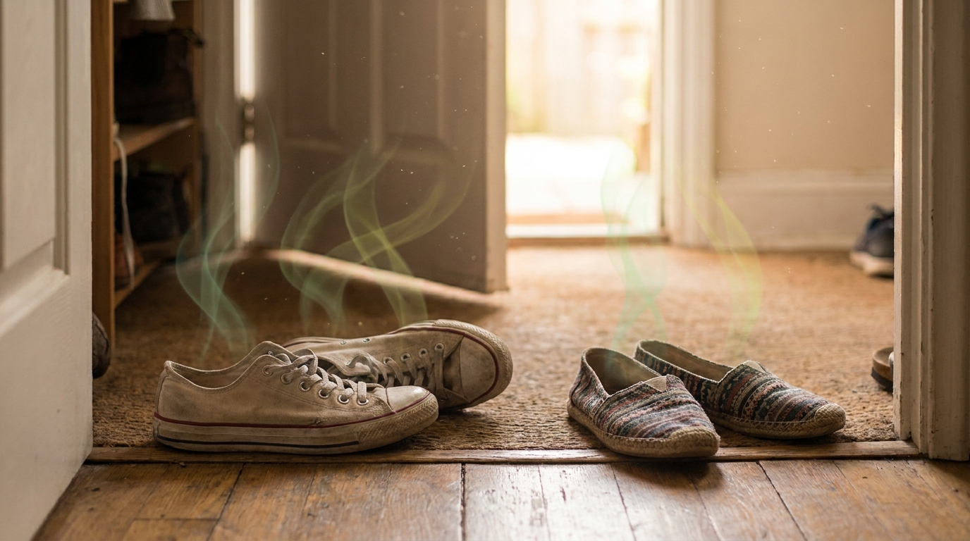 découvrez ma méthode infaillible pour éliminer rapidement les mauvaises odeurs de vos chaussures en été et profiter d'une fraîcheur agréable dès l'entrée.