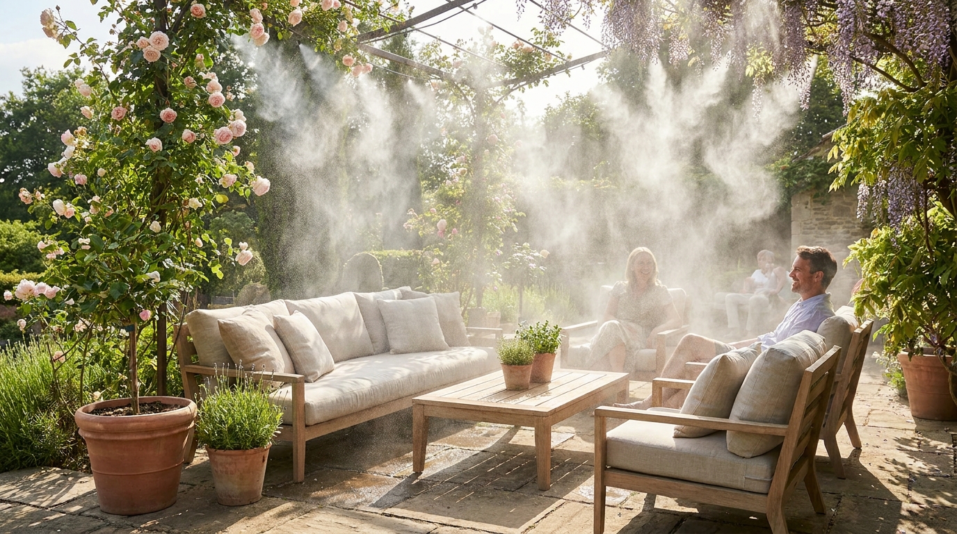 découvrez notre kit brumisateur à 45 €, la solution idéale pour rafraîchir votre jardin cet été et profiter d'une oasis de fraîcheur estivale.
