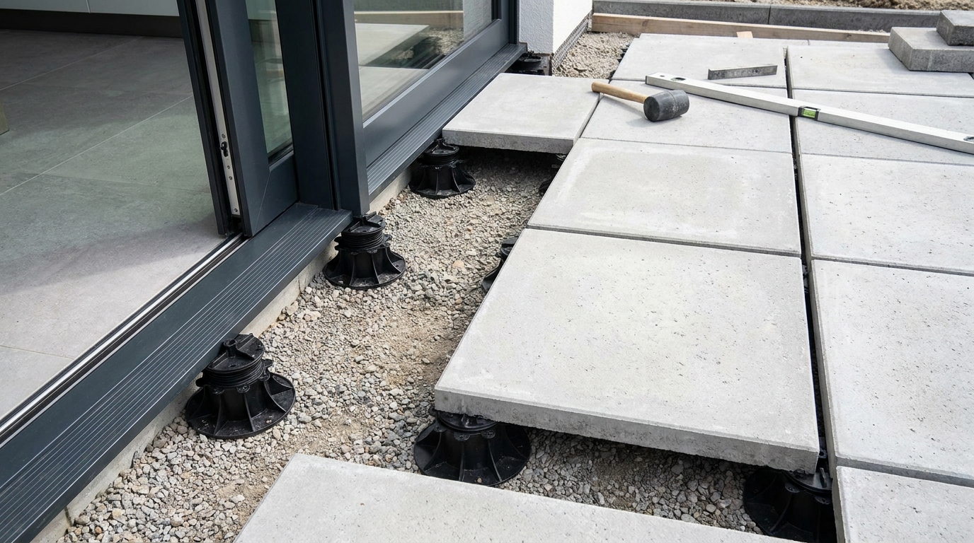 découvrez comment la surélévation d'une terrasse pour éliminer une marche peut entraîner des infiltrations d'eau lors d'orages majeurs, et les solutions pour prévenir ces problèmes.