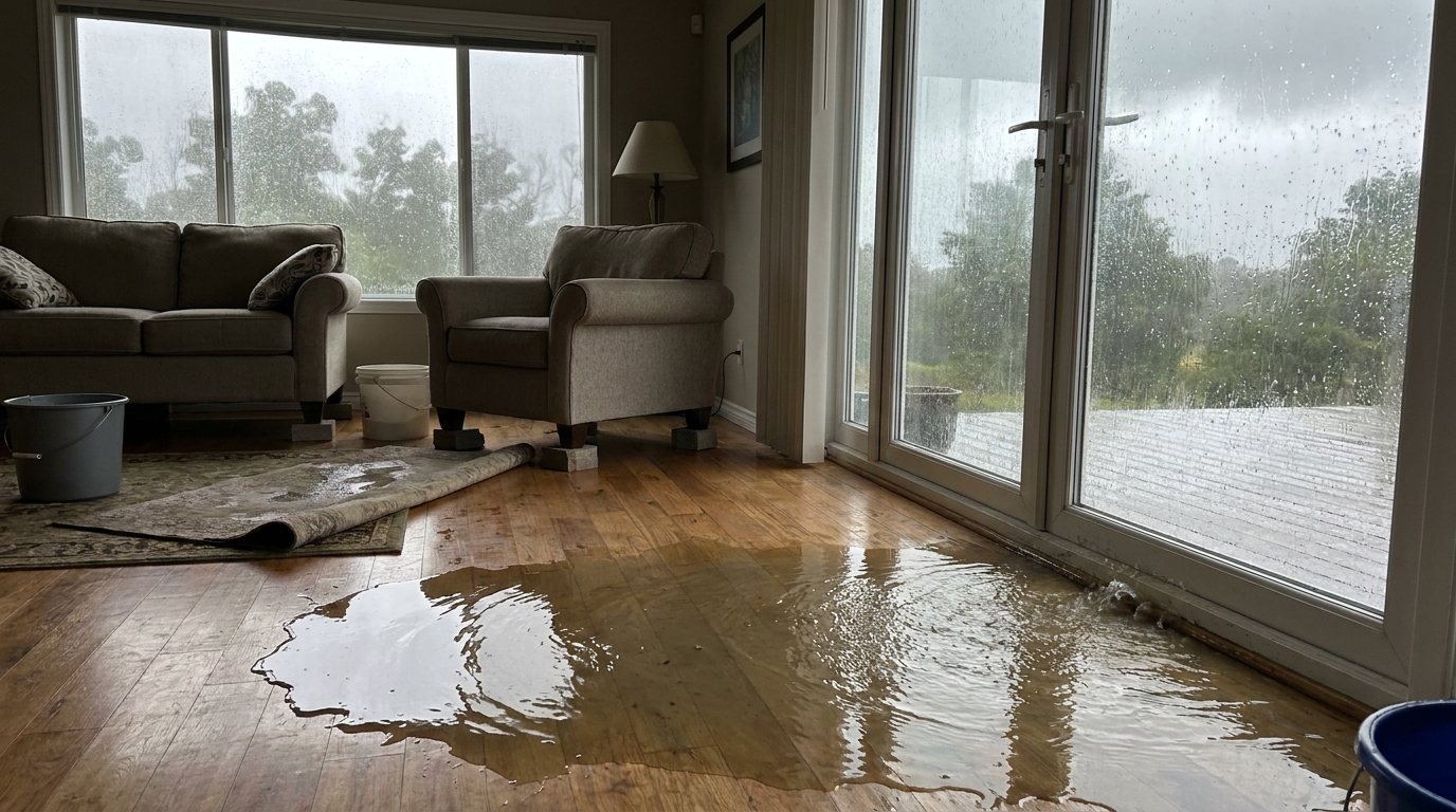 découvrez comment la surélévation d'une terrasse pour éliminer une marche a entraîné des infiltrations d'eau lors du premier orage majeur, mettant en lumière les défis d'une protection efficace contre l'humidité.