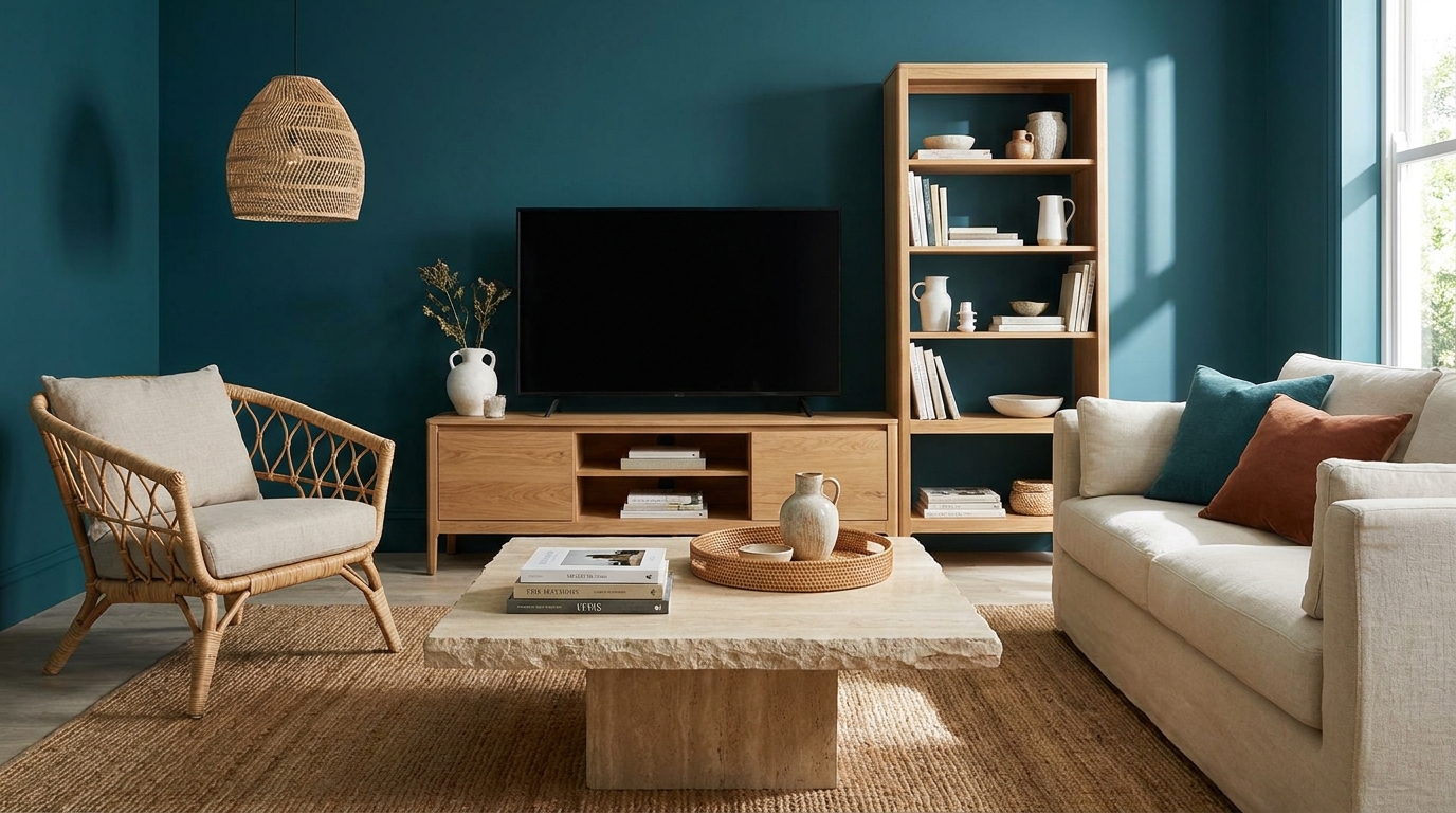 découvrez comment l'été 2024 transforme la décoration intérieure avec des teintes intenses, allant au-delà du vert sauge, pour créer un salon à la fois apaisant et sophistiqué.