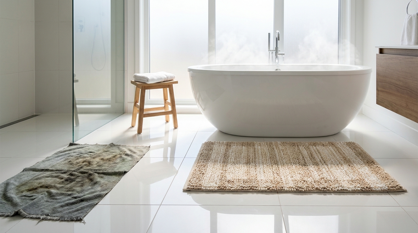 découvrez comment j'ai éliminé l'humidité et les moisissures en remplaçant mon tapis de bain par une solution ultra-absorbante à seulement 4 € chez action. astuce pratique et économique pour une salle de bain toujours fraîche.