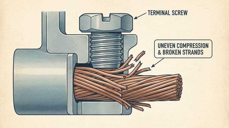 découvrez pourquoi serrer des fils souples directement dans un domino peut entraîner des problèmes électriques. un électricien partage son expérience et explique les risques de surchauffe dans la boîte de connexion.