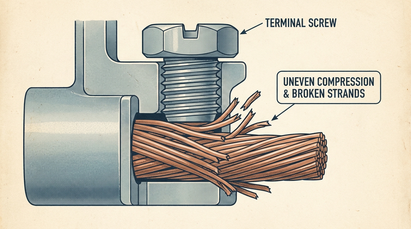 découvrez pourquoi serrer des fils souples directement dans un domino peut entraîner des problèmes électriques. un électricien partage son expérience et explique les risques de surchauffe dans la boîte de connexion.