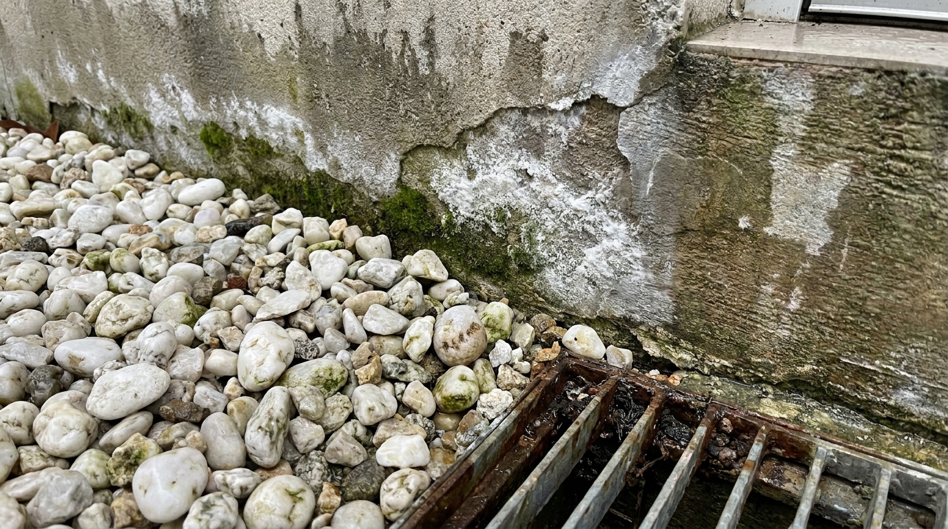 découvrez comment les graviers clairs de votre façade peuvent devenir un piège glissant dès la première grosse averse et quelles solutions adopter pour éviter les accidents.