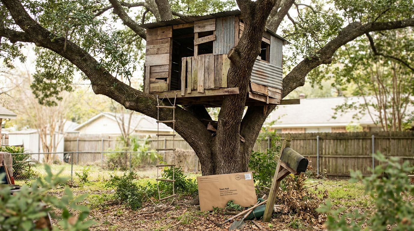 découvrez l'histoire captivante d'une cabane perchée construite en un week-end pour des enfants, et les révélations surprenantes de la lettre officielle de la mairie trois mois plus tard.